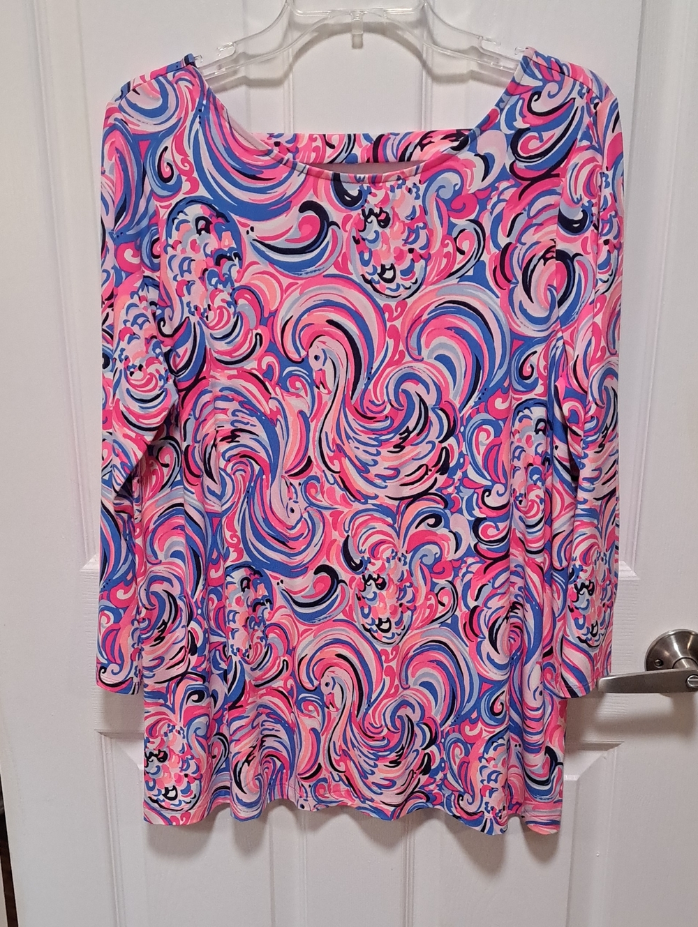 Lilly Pulitzer Ophelia Top Raz Berry Flamingoals